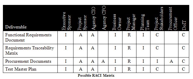 Possible RACI Matrix